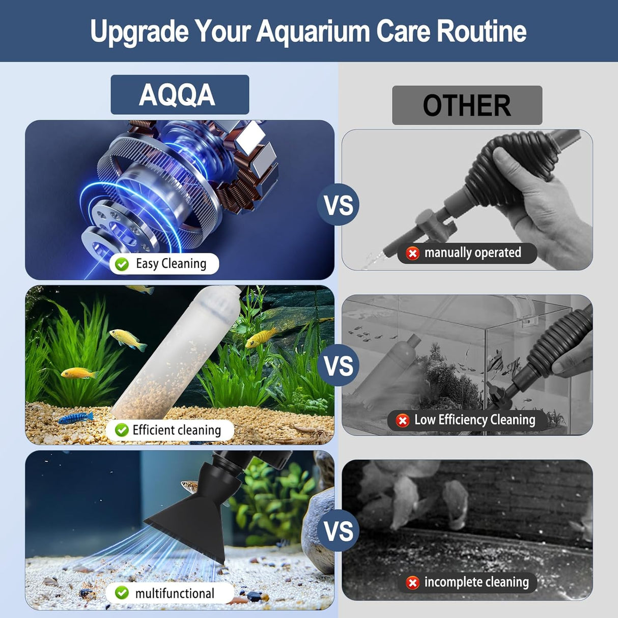AQQA Cambiador de agua de acuario de 30 W