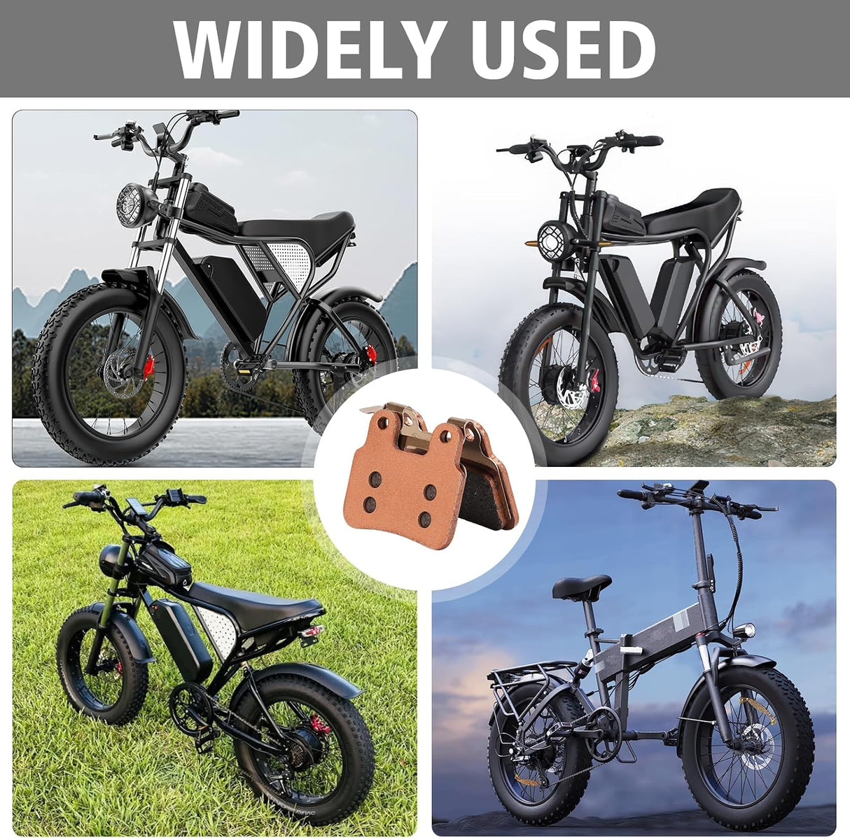 Pastillas de Freno de Cerámica para Bicicleta Eléctrica Ridstar Q20 | Delanteras y Traseras | Repuesto Premium