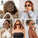 Gafas de sol polarizadas ovaladas pequeñas estilo retro SOJOS para hombre y mujer