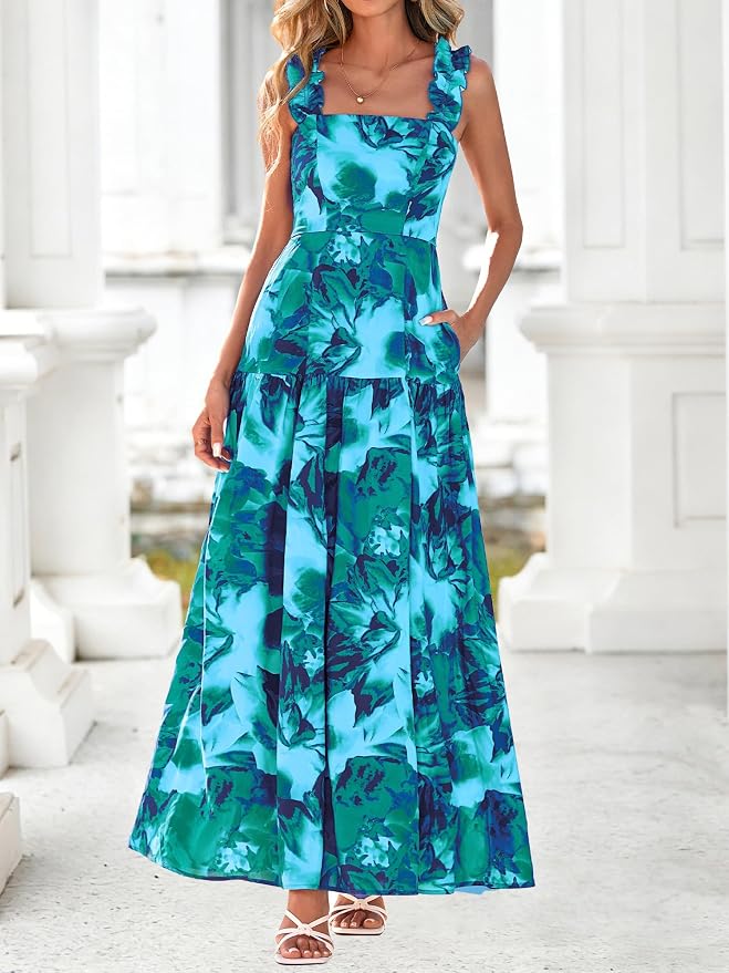 Vestido BTFBM Mujer Sin Mangas con Cuerpo Smocked