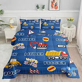 Datura home Construction Truck – Set de Comforter Infantil con Vehículos de Construcción Full