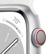 Apple Watch Series 8 GPS + Cellular 45 mm – Aluminio Plata con Correa Blanca M/L Reacondicionado