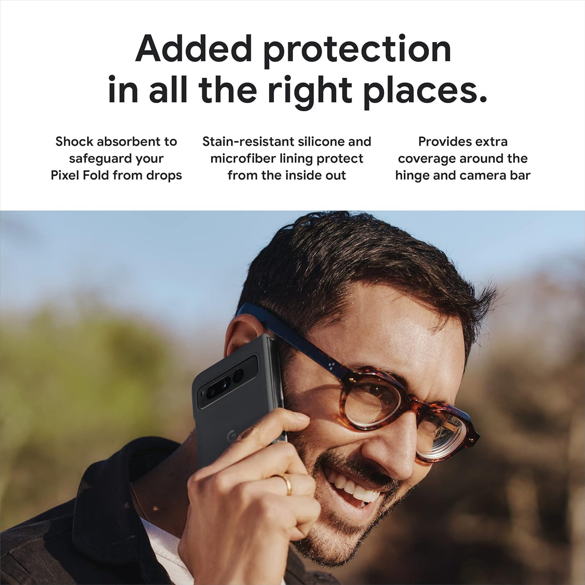 Google Pixel Fold Case GA04324 Funda de Silicona Porcelain – Open Box