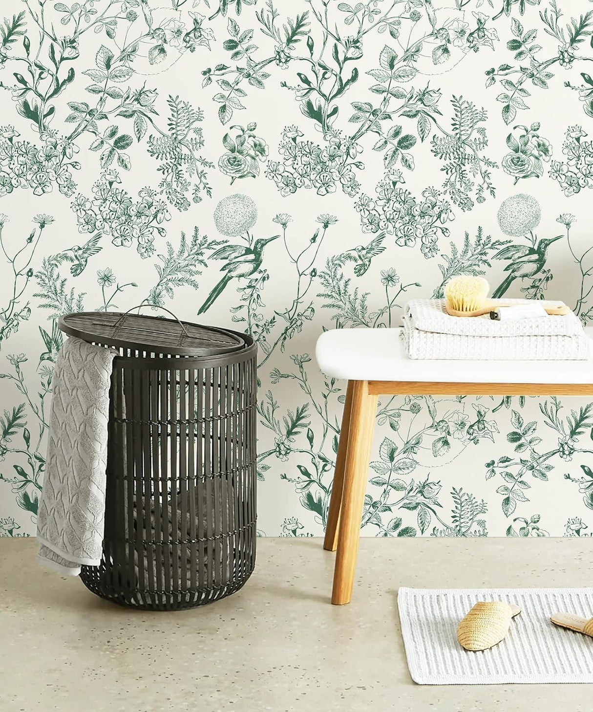 Papel Tapiz Autoadhesivo Safiyya Floral Birds | Flores y Pájaros | Vinilo Removible | 44 × 497 cm