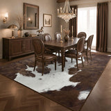 Alfombra Foxmas 8 × 10 Pies Brown Cow Print Lavable y Antideslizante