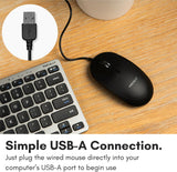 Mouse Óptico USB Macally DYNAMOUSE | 2400 DPI | Diseño Ambidiestro | Color Negro