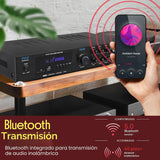 Pyle PDA8BU Amplificador de Audio Bluetooth - Receptor estéreo para el hogar con 5 canales y salida para subwoofer