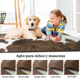 Alfombra Foxmas 8 × 10 Pies Brown Cow Print Lavable y Antideslizante