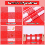 Pack 3 Manteles Rectangulares Kesfey Rojo y Blanco 137 × 274 cm