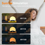 JALL K2 Sunrise Alarm Clock | Despertador Inteligente con Luz de Amanecer, Bluetooth, Máquina de Ruido Blanco, Radio FM y Doble Alarma