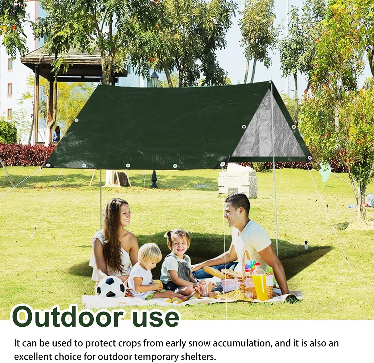 Cubierta de lona impermeable anti-UV con ojales multiusos 2.4 X 2.4 MTS