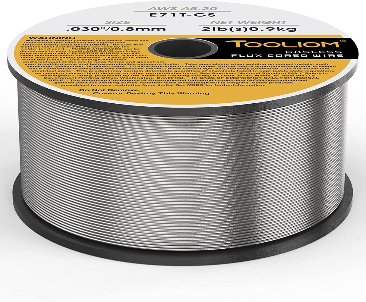 Alambre MIG Tubular TOOLIOM E71T-GS 0.030" (0,8 mm) 2 lb | Sin Gas (Flux Core)