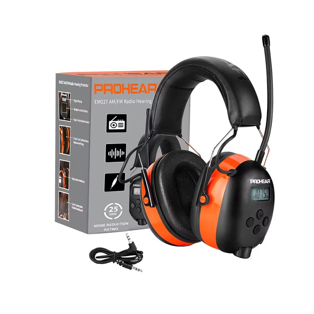 Auriculares de Radio PROHEAR 027 AM/FM con Pantalla Digital y Protección Auditiva