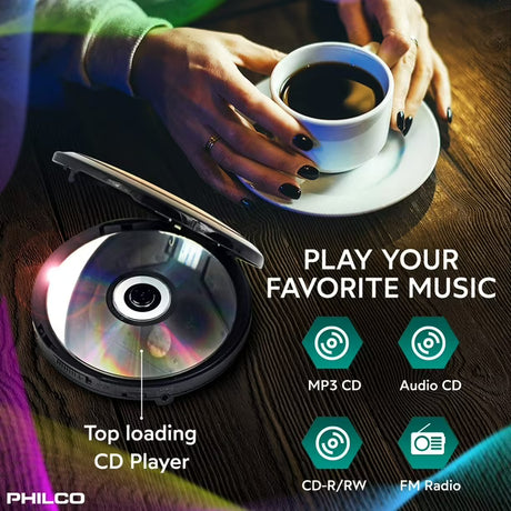 Philco Reproductor de CD Portátil con MP3 y Radio FM