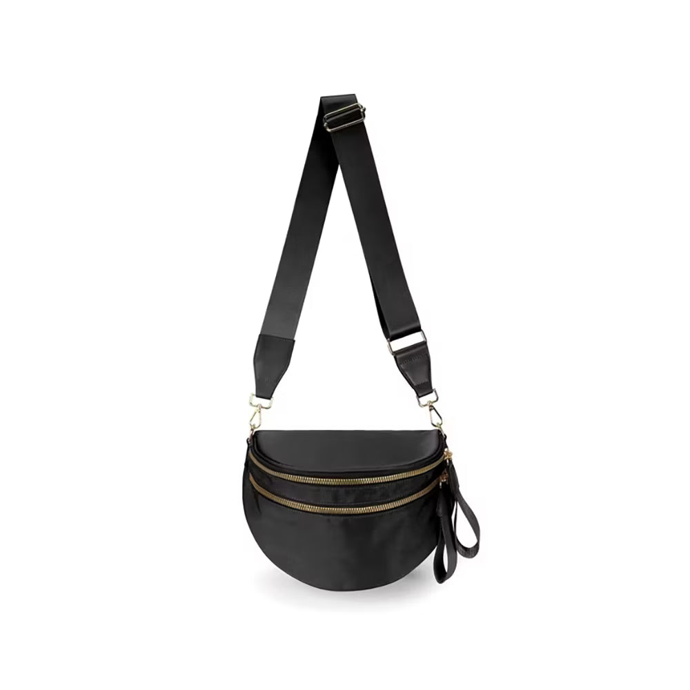Riñonera MEISEY Pure Colour para Mujer | Nailon Impermeable | Negra
