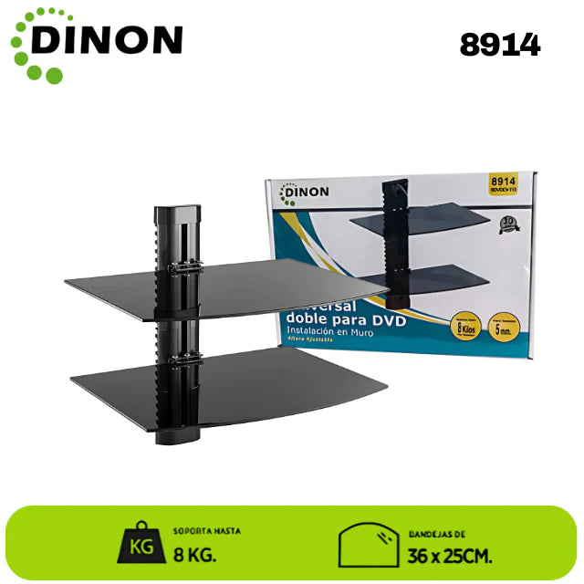 Soporte Para Dvd Doble Vidrio Dinon