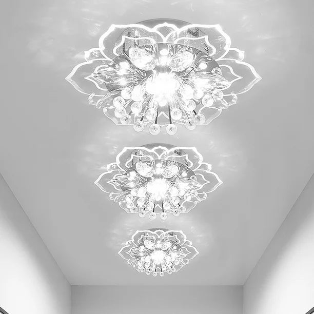 Lampara De Techo Led De Cristal tipo Flor de cristal Moderno