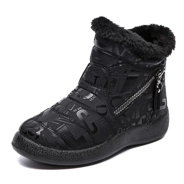 Botas de nieve impermeables para mujer, botines de felpa con