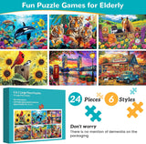 Set de Rompecabezas 6 en 1 de Piezas Grandes | 6 Puzzles de 24 Piezas para Niños y Adultos