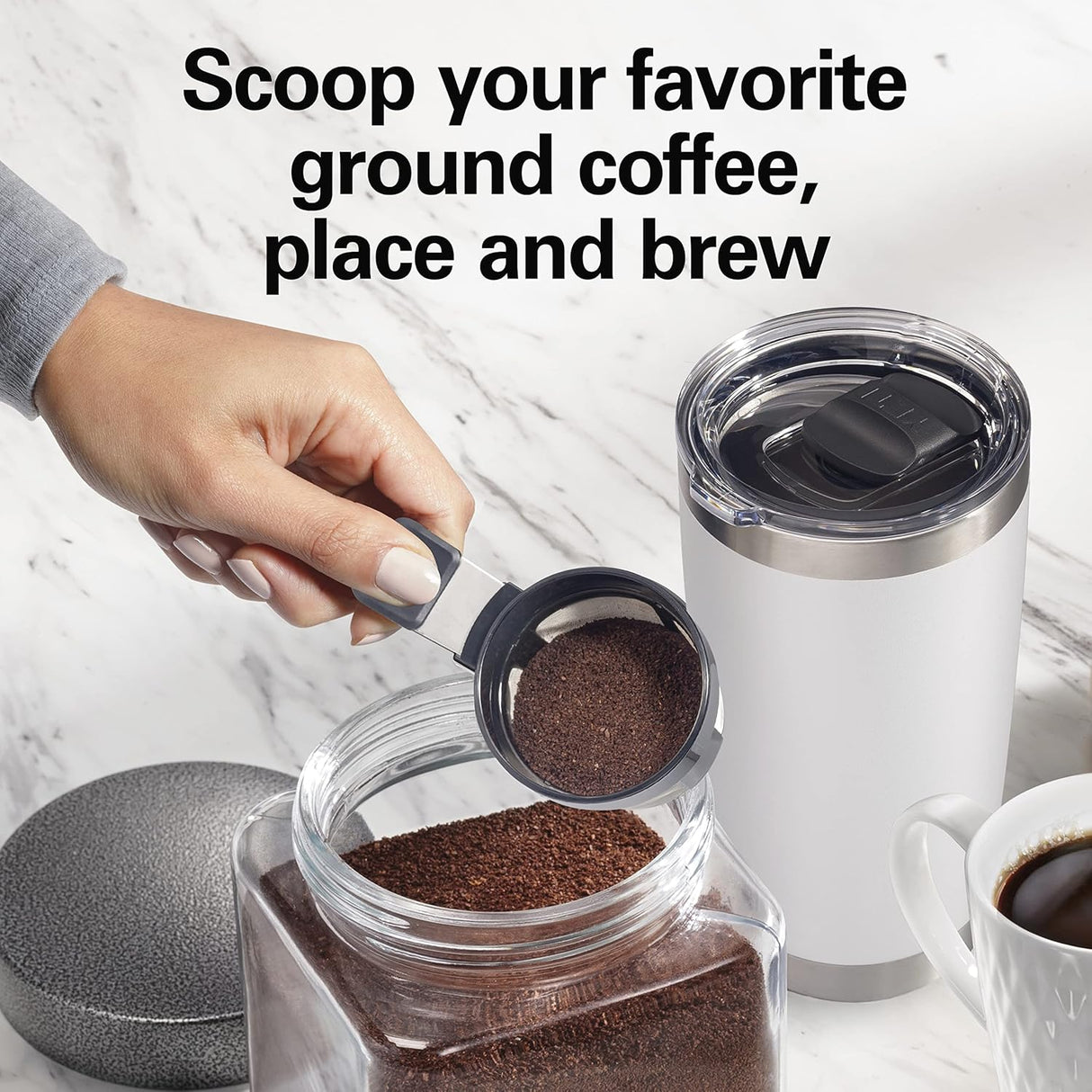 Hamilton Beach The Scoop Single Serve Coffee Maker y Fast Grounds Brewer para 8-14 oz