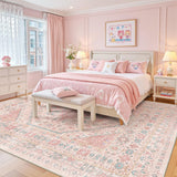 Alfombra rosa para bebés niñas 2.44 x 3.05 mts