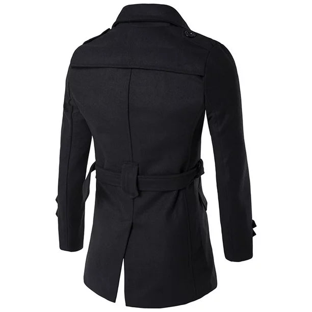 Chaqueta de abrigo para hombre con solapa de lana GRIS