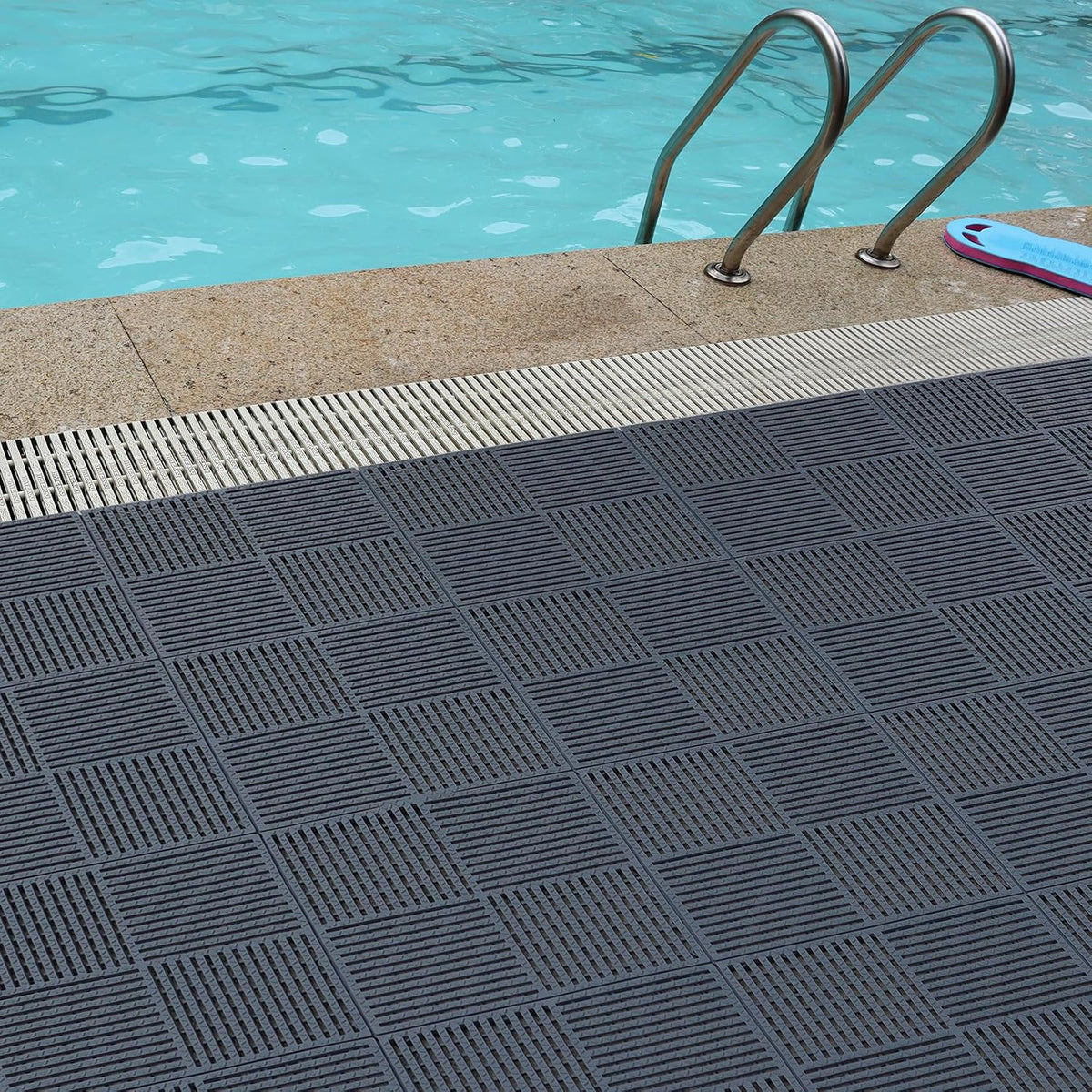 Set de 9 Baldosas Modulares Antideslizantes 30 x 30 cm – Gris Oscuro