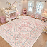 Alfombra rosa para bebés niñas 2.44 x 3.05 mts