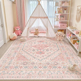 Alfombra rosa para bebés niñas 2.44 x 3.05 mts