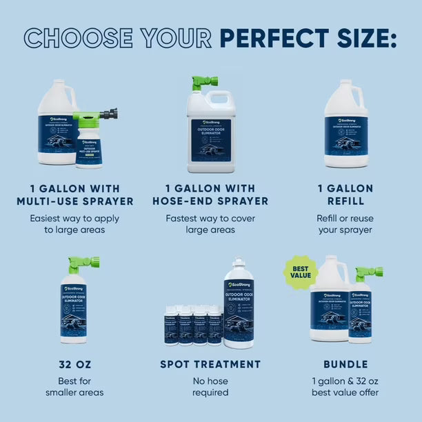 Eliminador de Olores para Exteriores Eco Strong | Pack 10 Concentrados de 59 ml | Fórmula Bioenzimática