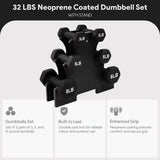 Juego de Mancuernas BalanceFrom Neopreno 3, 5 y 8 lb con detalle en Base