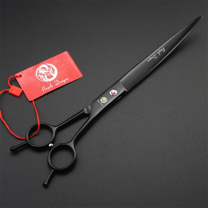 Set Profesional de Tijeras Purple Dragon 8" Negro | Peluquería Canina | Acero Japonés 440C | Nuevo