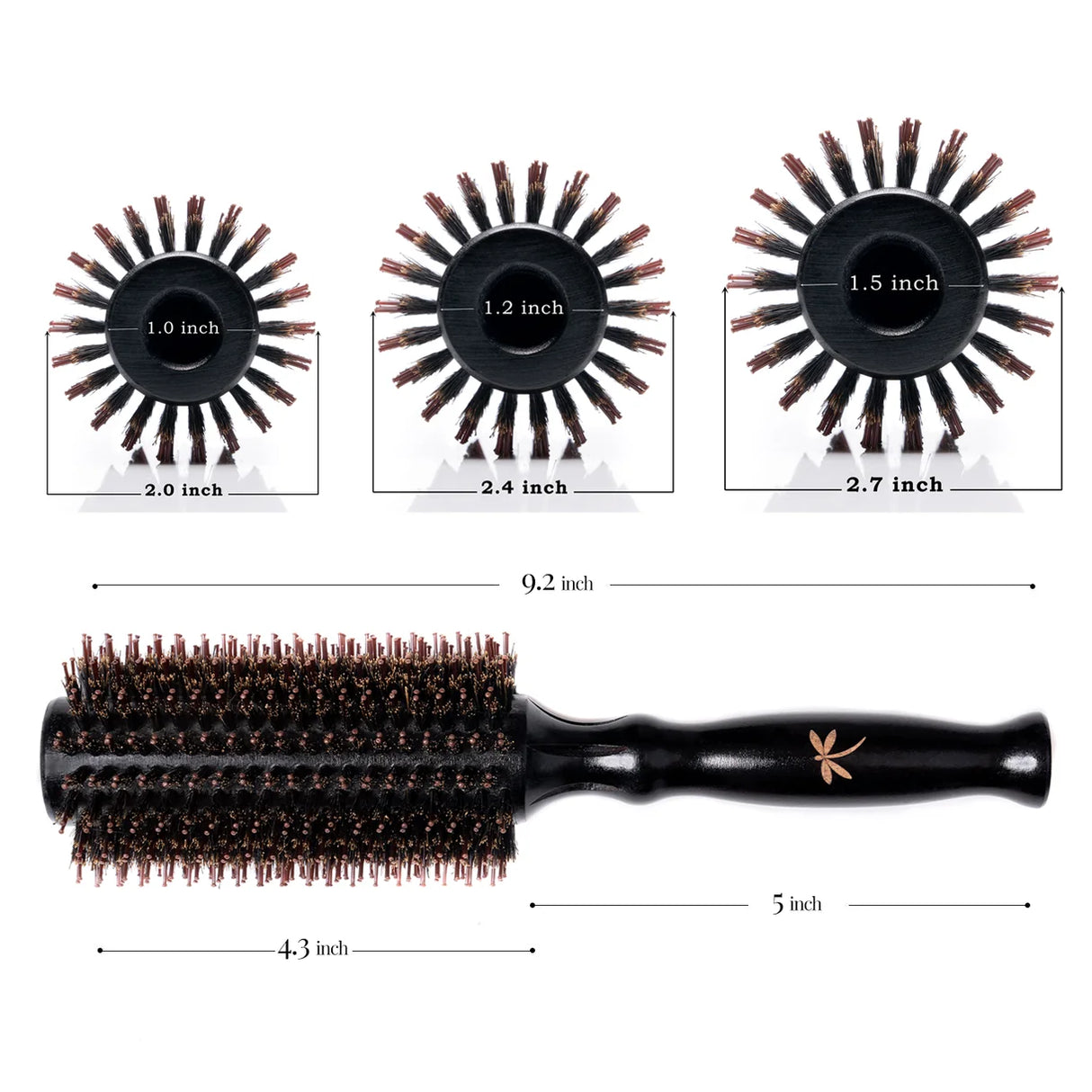 Belula Cepillo Redondo 2" con Cerdas de Jabalí para Brushing + Accesorios