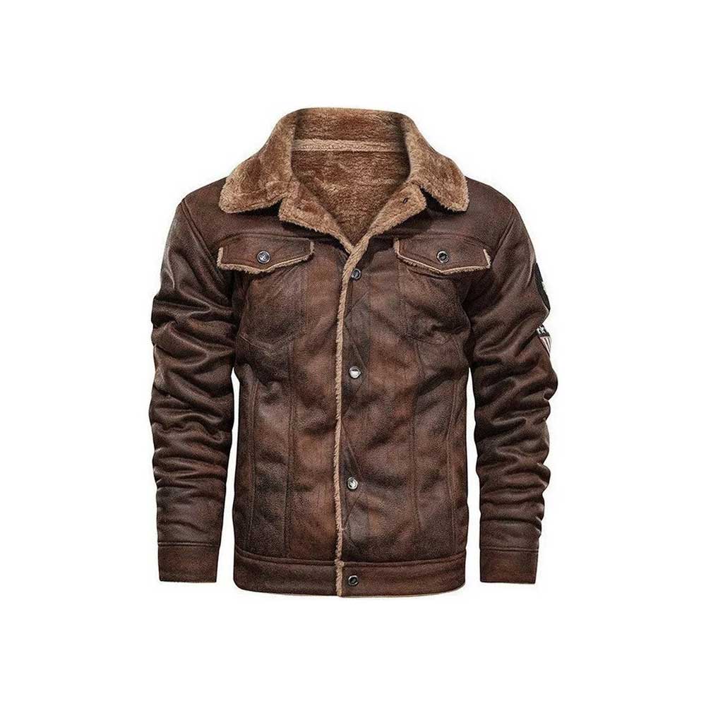 Chaqueta De EcoCuero Para Hombre