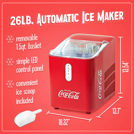Máquina de hielo automática autolimpiable de 26 libras de Coca-Cola