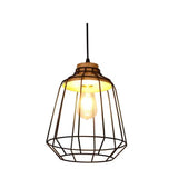Vintage lámpara colgante lámpara de techo jaula hierro e27 negro Openbox