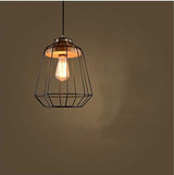 Vintage lámpara colgante lámpara de techo jaula hierro e27 negro