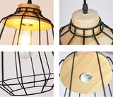 Vintage lámpara colgante lámpara de techo jaula hierro e27 negro Openbox
