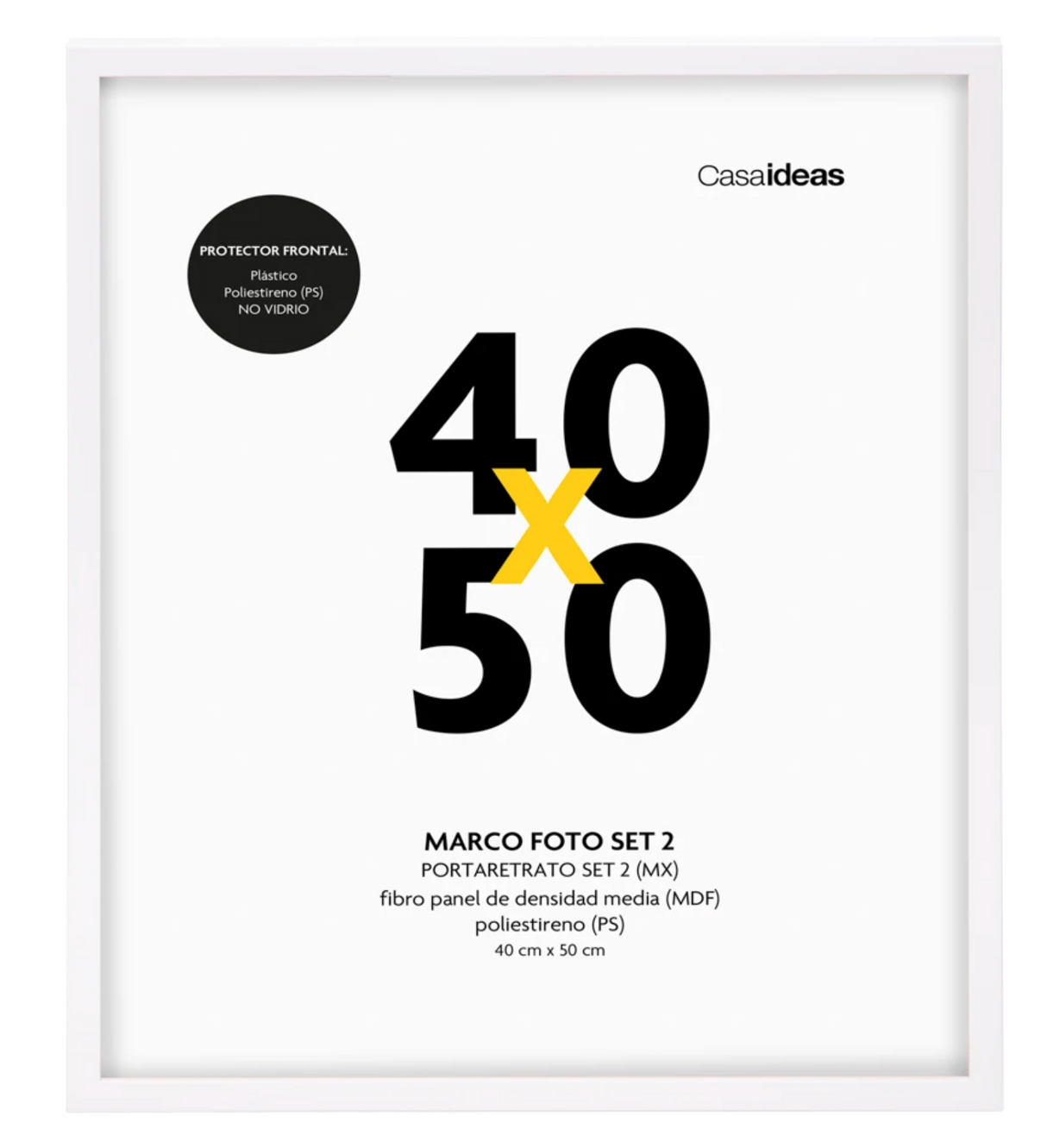 Set 2 marcos para foto plástico PS 40x50 cm