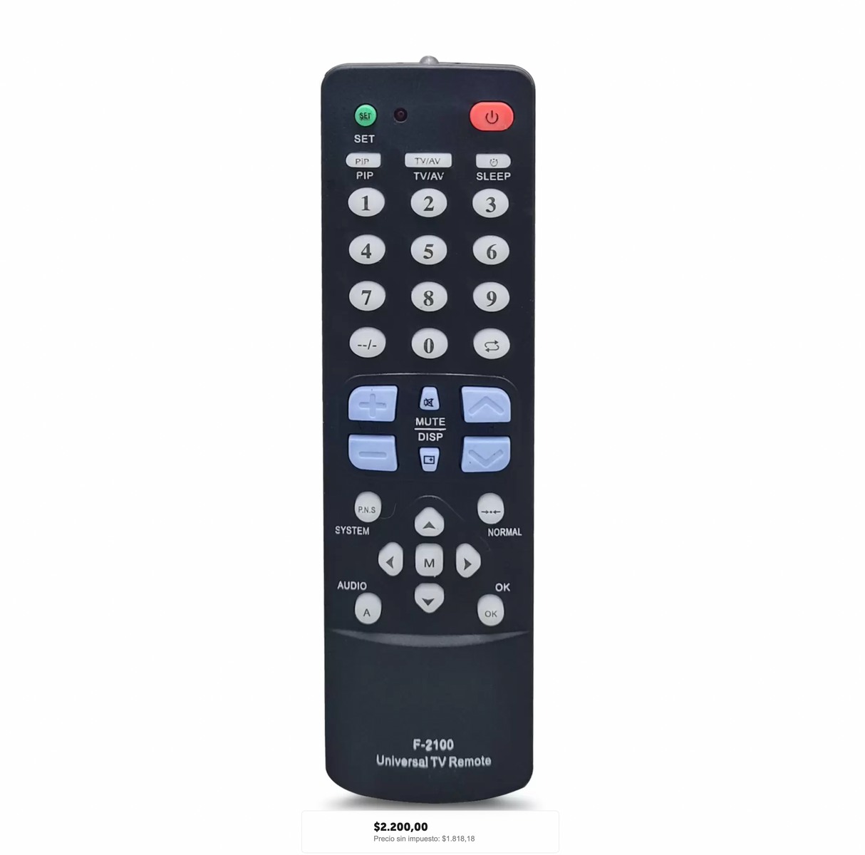 CONTROL REMOTO TV F-2100 IG1329 universal