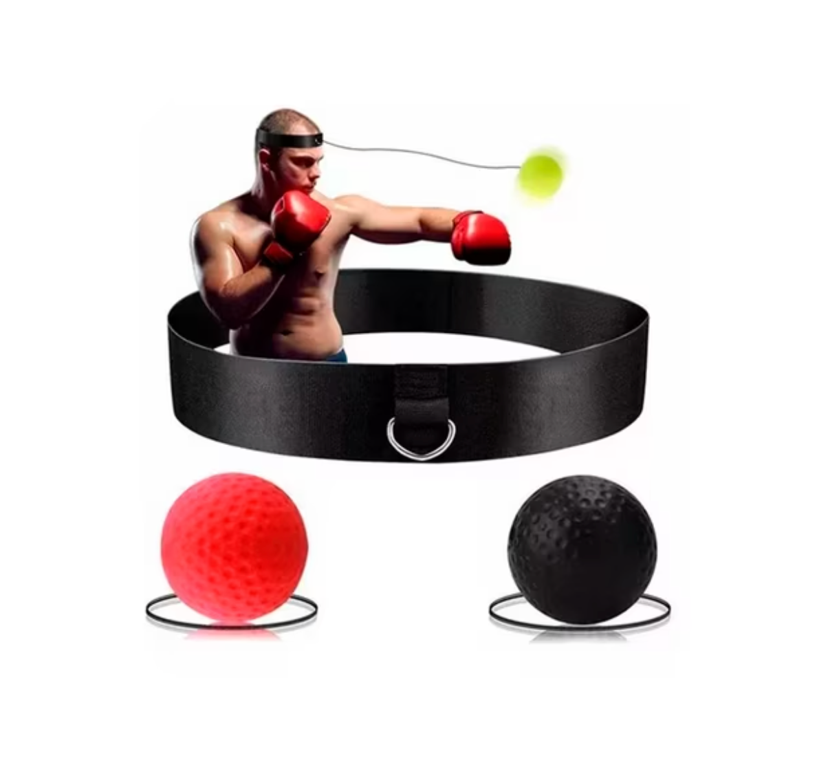 Vincha De Lienzo Con 2 Pelota Para Entrenamiento Boxeo
