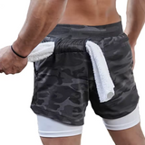Short De Camuflaje Hombre Gym Deportivo Licra Bolsillo