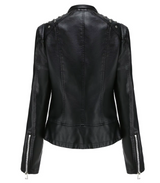 Chaqueta de Eco-Cuero para Mujer WF271 | Estilo Biker con Remaches para Primavera y Otoño