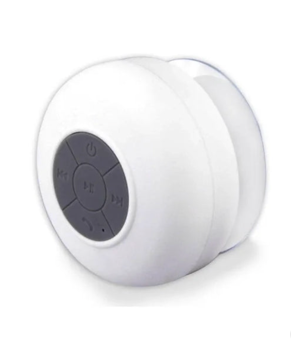 Parlante Bluetooth Portátil para Ducha Recargable Resistente al Agua Blanco