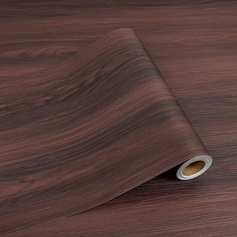 Dureidos Piso Vinílico Autoadhesivo Tipo Madera Café Oscuro – Pack 2 Rollos 2,1 m²