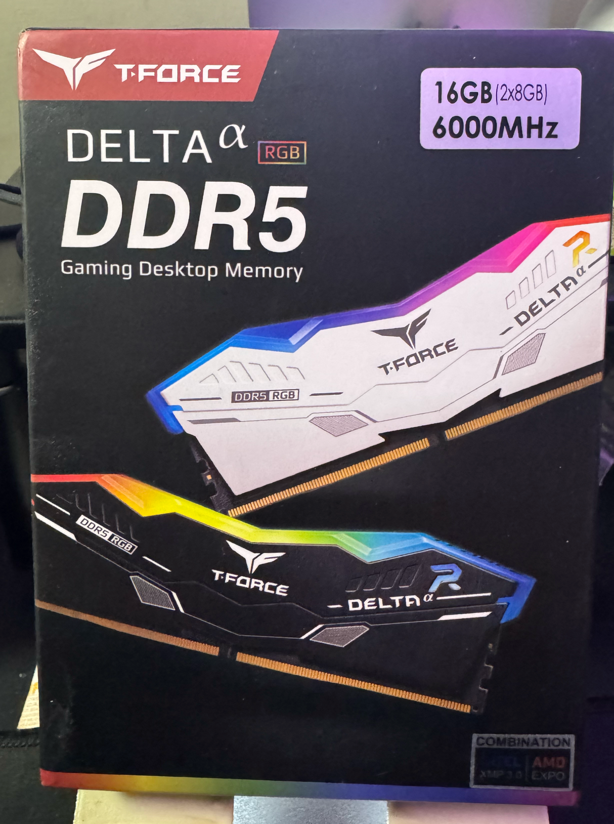 Memoria RAM TEAMGROUP T-FORCE DELTAα RGB DDR5 16GB (2x8GB) 6000MHz CL38 AMD EXPO – Black