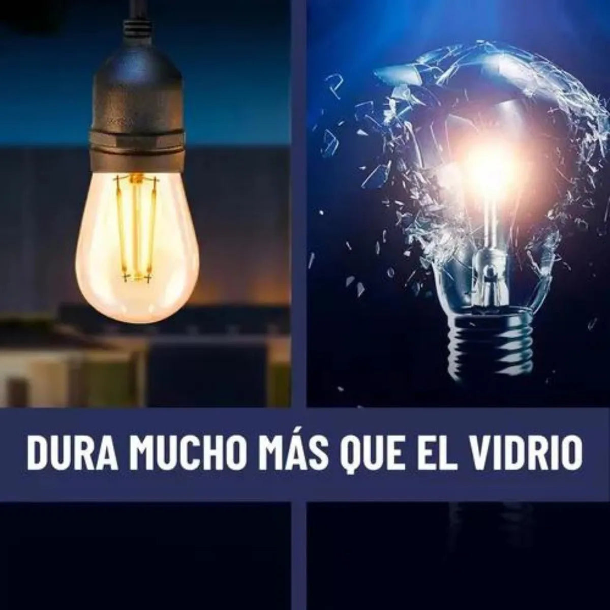 Guirnalda Luces Led 10 Metros Unible Exterior +10 Ampolletas Maxwell Guijarset01 Cálido