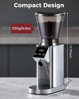 Molinillo de café Tuni G1 con muelas cónicas, 48 niveles de molienda, capacidad para 250g. 120V