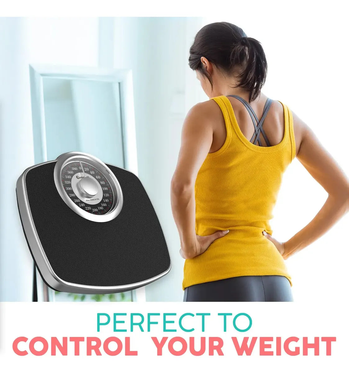 Báscula Mecánica Adamson A25 | Hasta 180 kg (400 lb) | Analógica | Superficie Antideslizante