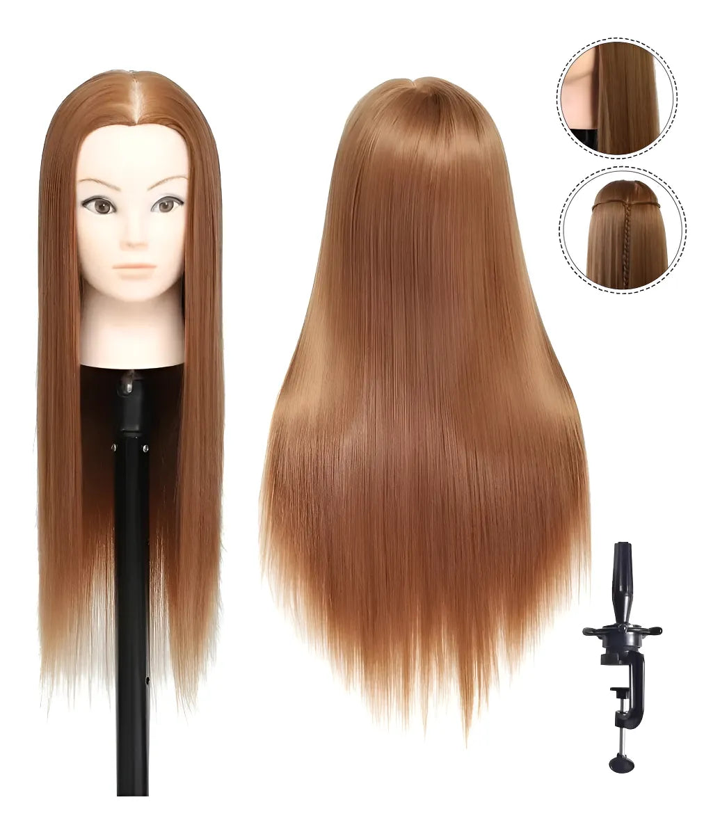 Cabeza Peluqueria,cabeza Maniqui 26 Con Abrazadera